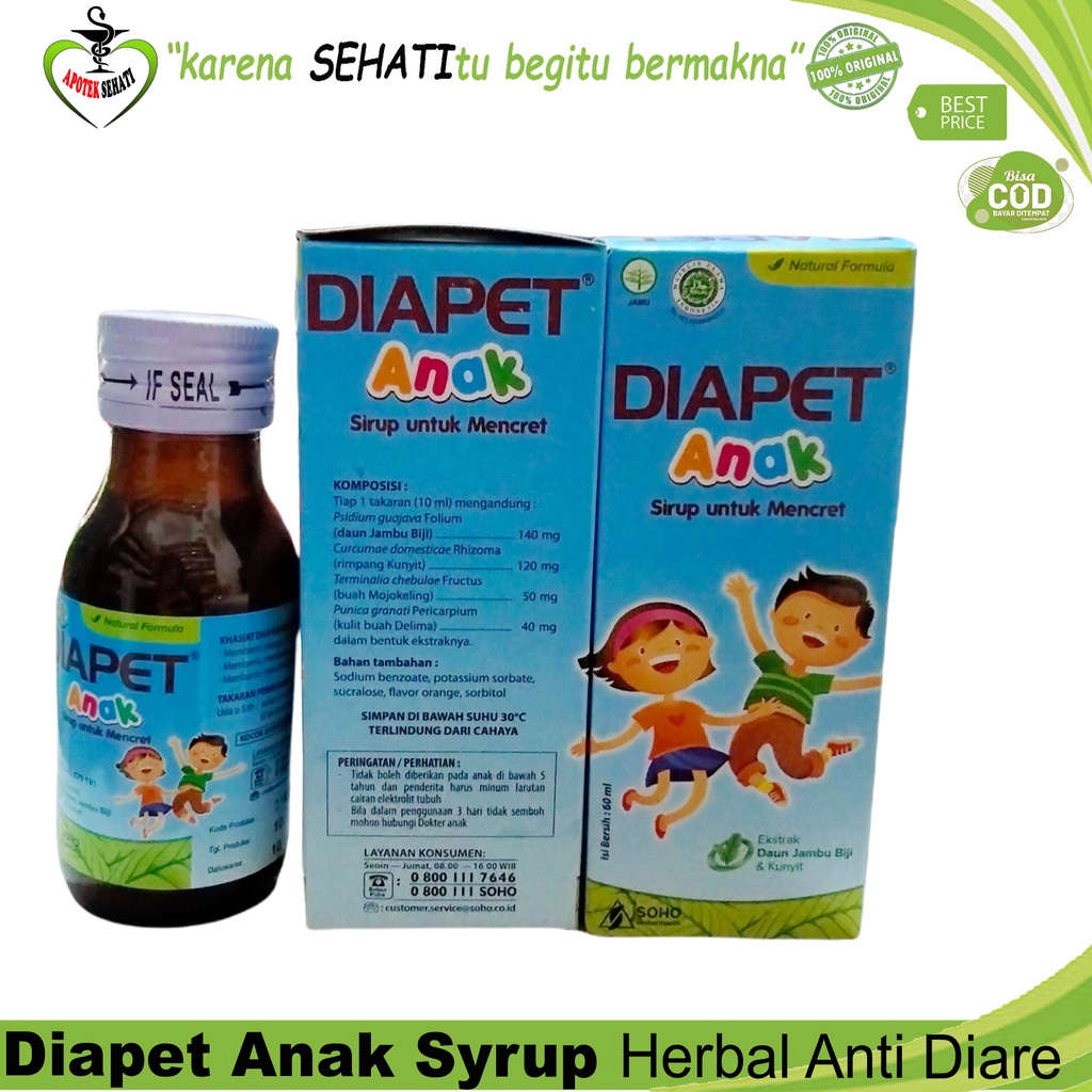 Diapet Sirup Mengatasi Gejala Diare Anak