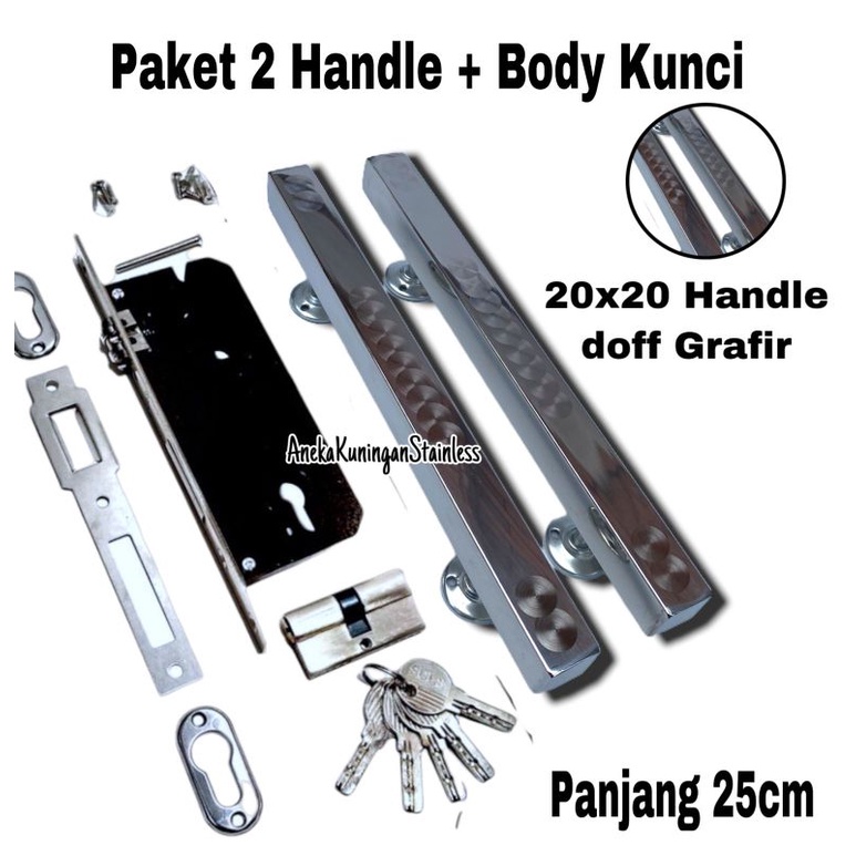 Handle Set Kunci / Gagang Pintu Rumah / Tarikan Pintu Panjang 25cm