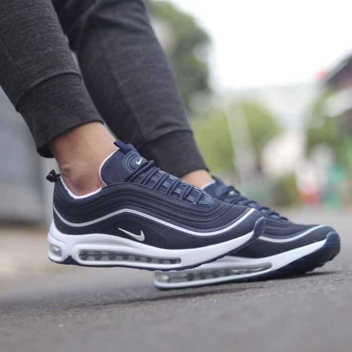 Asli Sepatu Nike Airmax 97 Navy / Nike pria Import Running Kuliah Kerja Harian Ori Premium Terlaris
