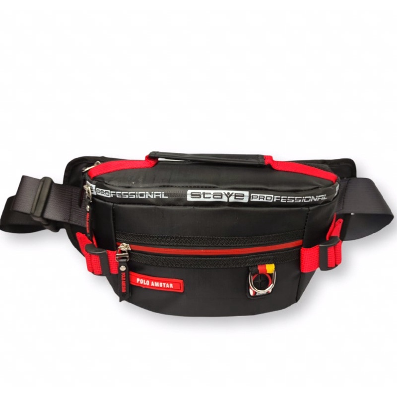 Waistbag Waterproof Polo Amstar Bahan Nylon Parasut