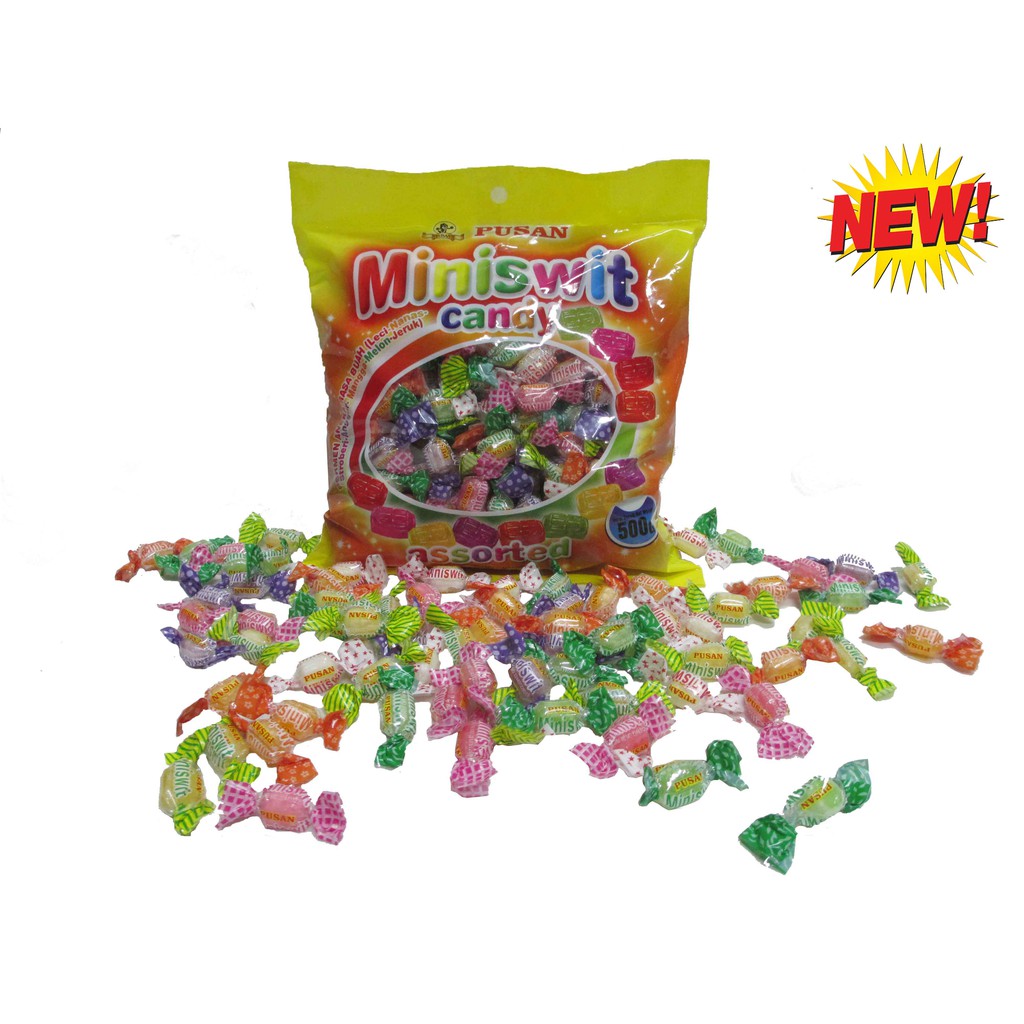 PROMO  PUSAN MINISWIT CANDY ASSORTED 500GR / PERMEN PUSAN / PERMEN / PERMEN MINISWIT ANEKA RASA