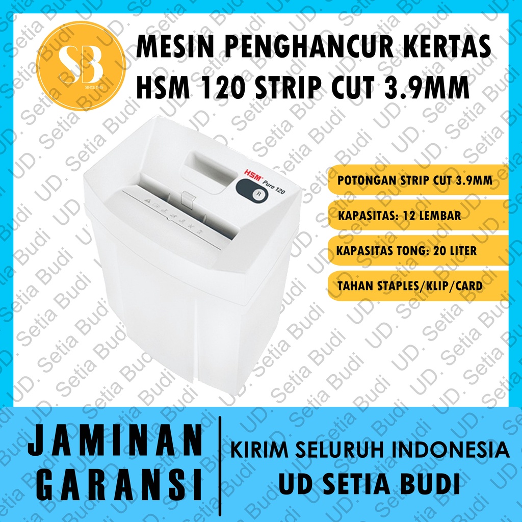 Mesin Penghancur Kertas HSM 120 Strip Cut 3.9 mm