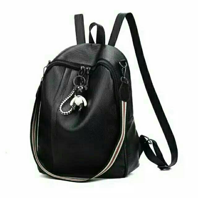 TAS RANSEL BACKPACK KULIT NOZAWA TA134B5 PREMIUM HITAM IMPORT KOREA MURAH SEKOLAH KULIAH KERJA BATAM