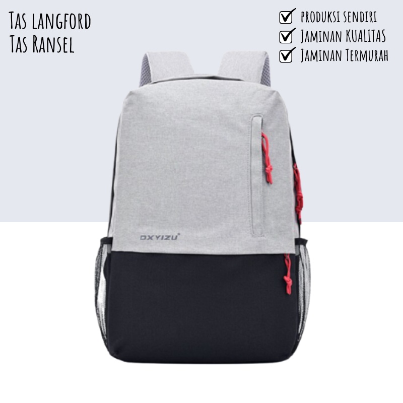 Tas Ransel Backpack Punggung Bahu Sekolah Kerja Kuliah Laptop Model Import Terbaru Multifungsi Stylish Fashion Anti Air Simple Casual Pria Cowok