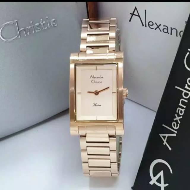 Jam Tangan Alexandre Christie 2801 Wanita RoseGold Original