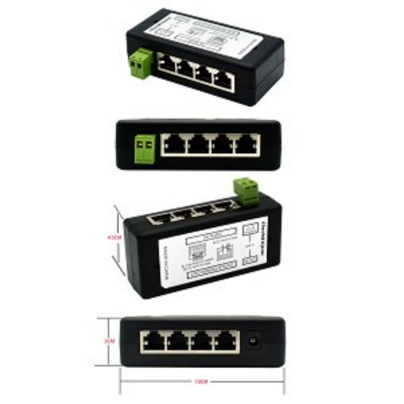 PoE Putih 4Port Passive Injector PoE