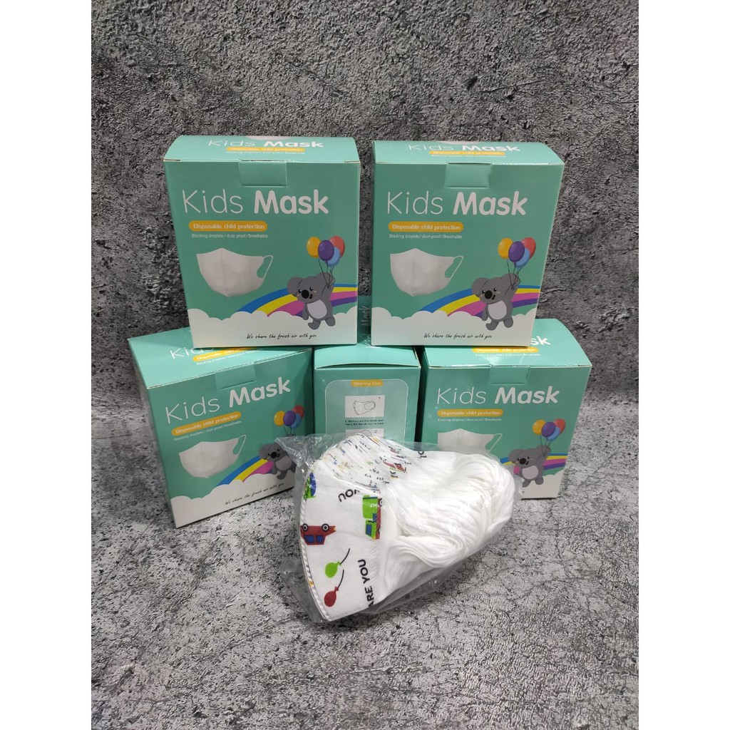 MASKER ANAK KIDS DUCKBILL 3PLY BAYI BALITA - UMUR 2 - 6 TAHUN