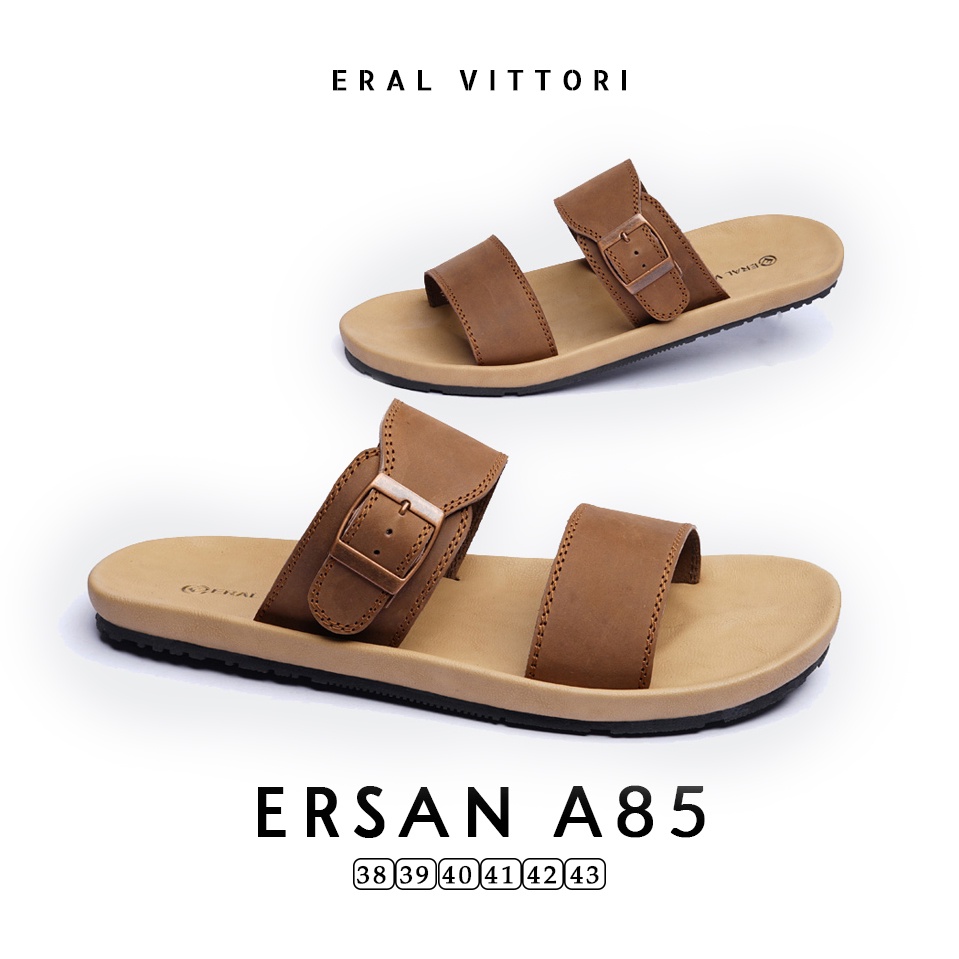 Eral Vittori - Ersan A85 Sandal Santai Harian Pria Kulit