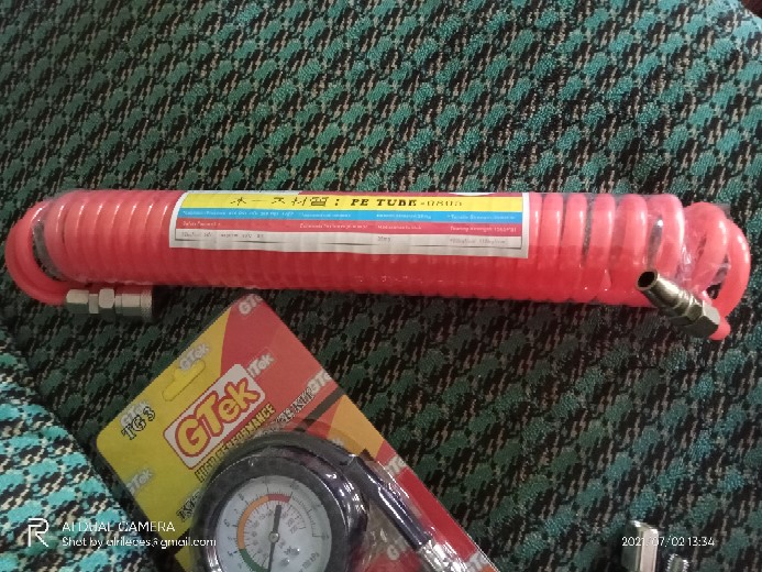 Selang Recoil 6 Meter Selang Angin Kompresor 6 M Selang Spiral 6m Selang Recoil 6 M Recoil Hose 6 M