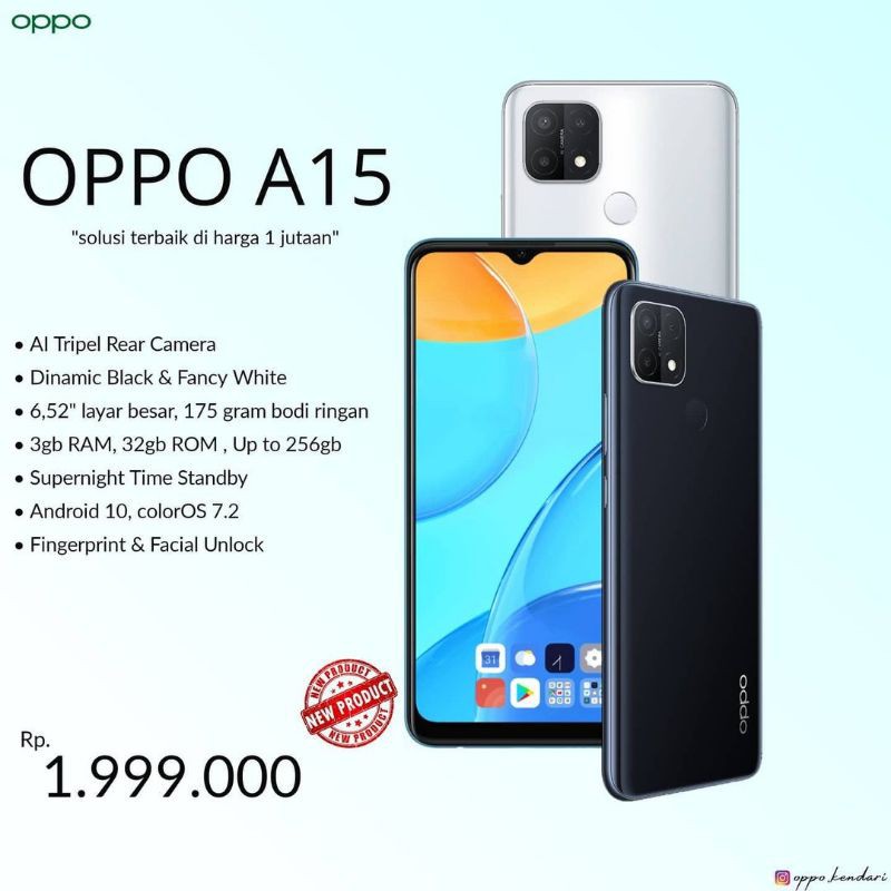 OPPO A15 RAM 3GB RAM 4GB