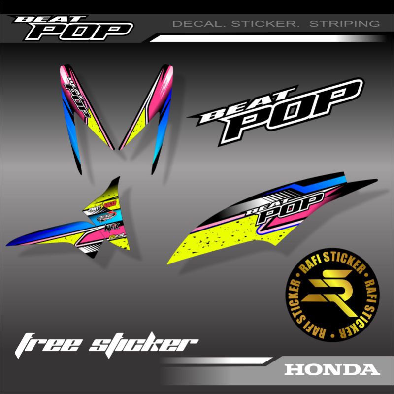 Striping Beat Pop Variasi - Sticker Lis Motor Honda Beat Pop
