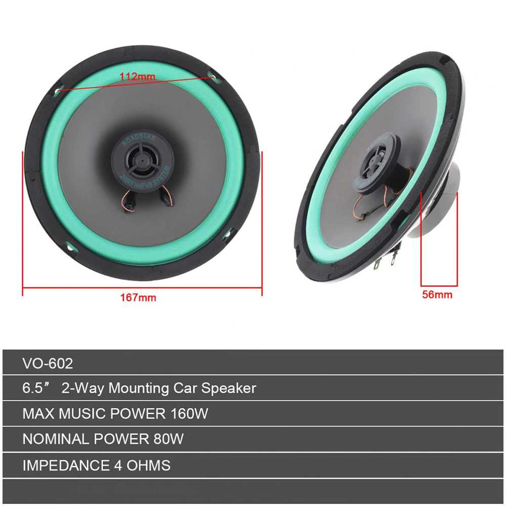 IDN TECH - ROADSTAR Speaker Subwoofer Mobil HiFi 6.5 Inch 160W 1 PCS - VO-602