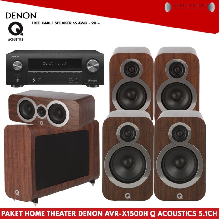 Paket Home Theater Q Acoustics 3020i cinema 5.1ch Denon AVR X1500H