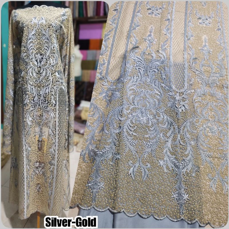 Brokat Tile Royal Eliesaab,toko kain kebaya murah,kain tile murah,kain kebaya,aneka kain,brokat tile