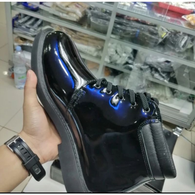 sepatu Pdh polri tinggi jatah kuwalitas original kulit kilap tanpa semir