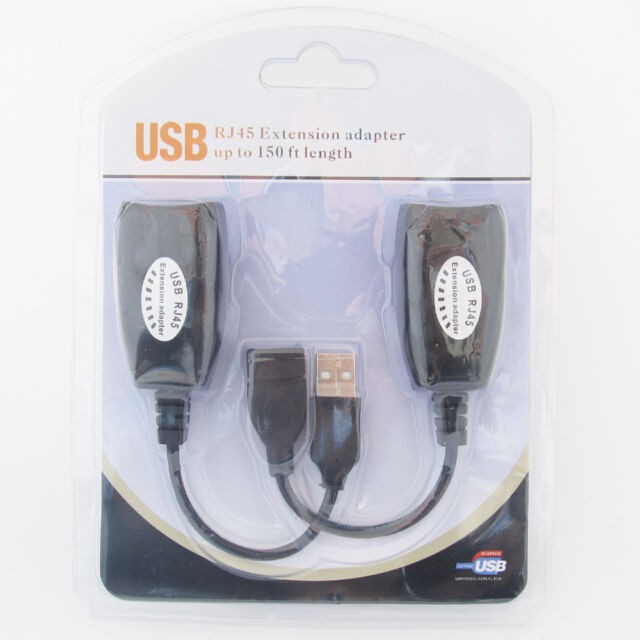 EXTENSION CONVERTER USB RJ45 EXTENDER PERPAJANGAN ADAPTER UP TO 30M  USB VIA KABEL LAN