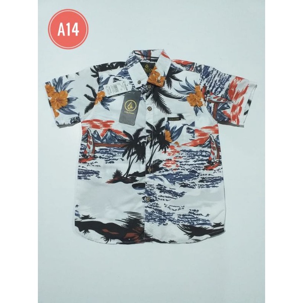 kemeja anak-anak motif pantai dan abstrak cute abis