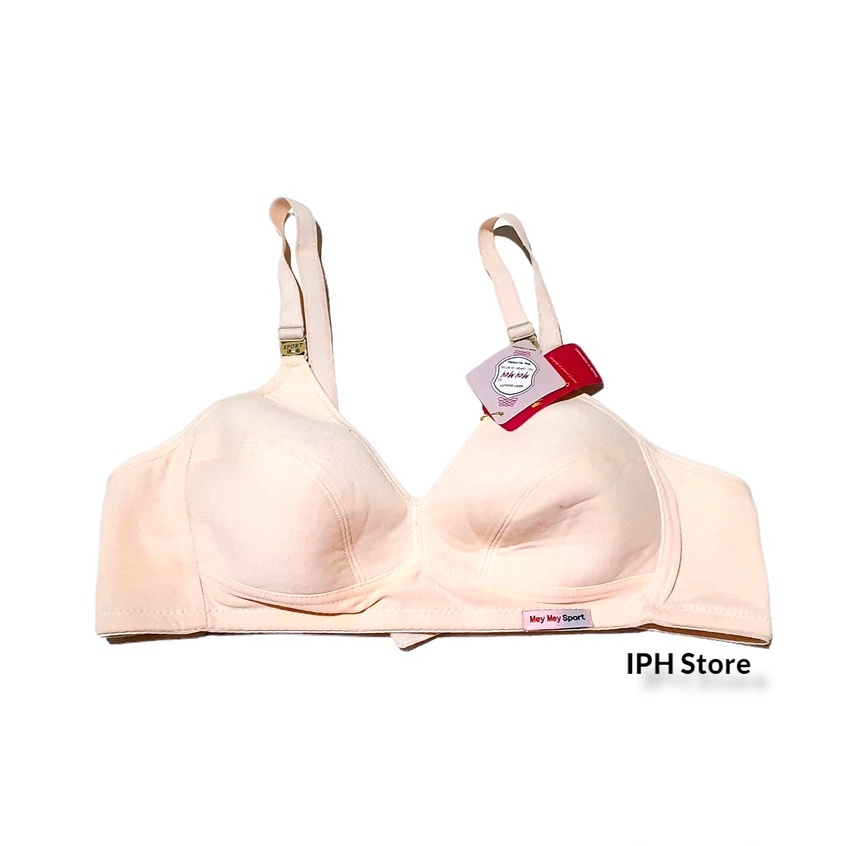 Bra / BH Mey Mey Sport Cream dan Hitam (Tanpa Kawat, Tanpa Busa, Kait 2)