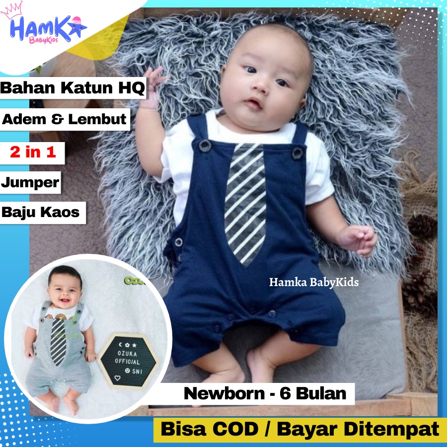 Baju Bayi Laki Laki 0 6 Bulan Setelan Jumper Bayi Ozuka Tentara Dasi Garis Murah Bahan Katun