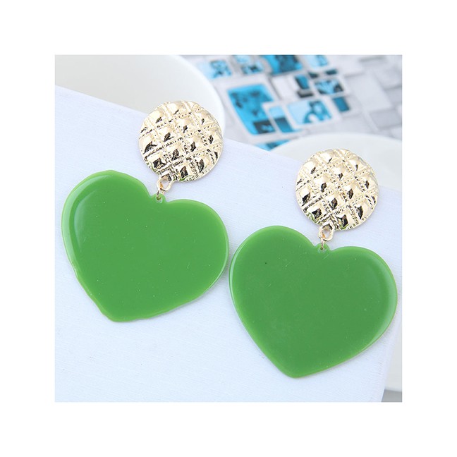 LRC Anting Tusuk Fashion Metal Heart Shape Earrings A5724X