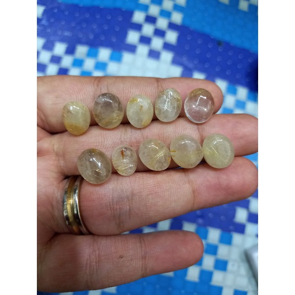 natural kecubung rambut emas ukuran kecil