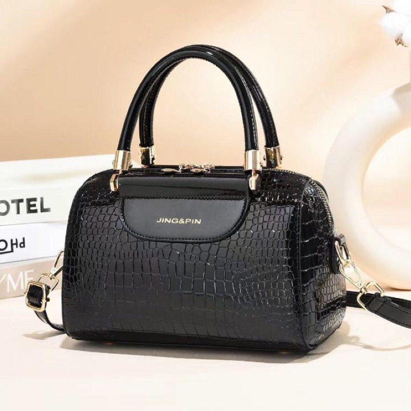 SG3492 Syafniegalery croco bag top handle import tas kulit