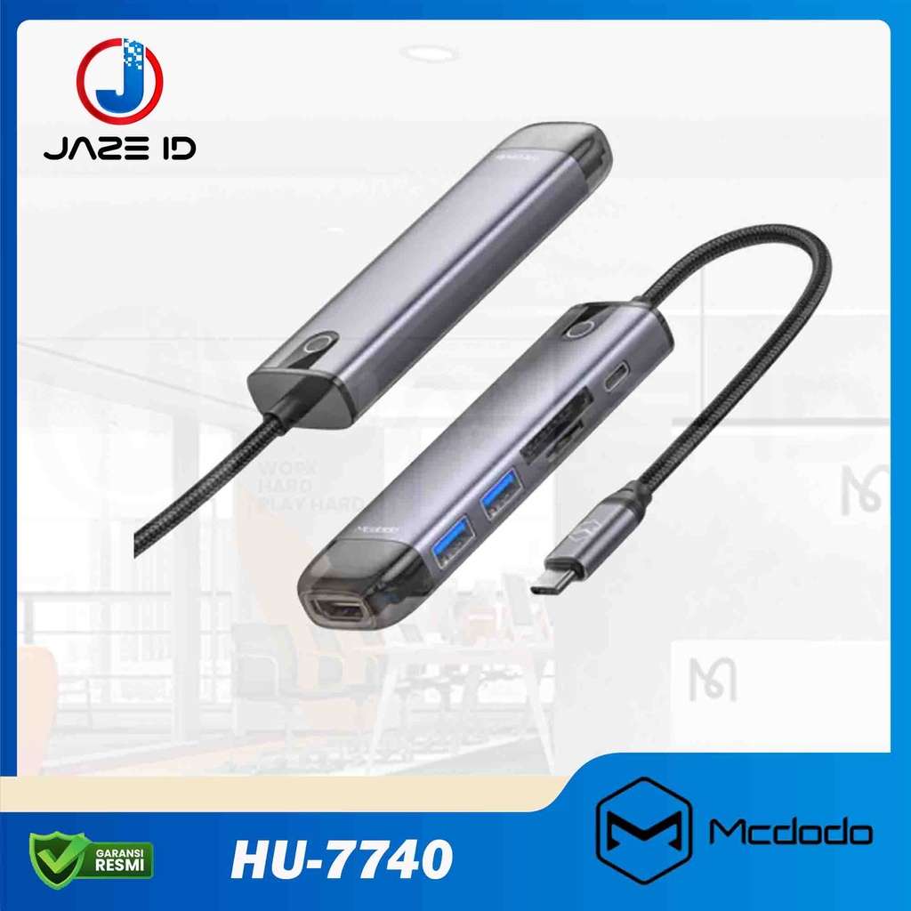 MCDODO HU-7740 Hub Splitter Type C 3.0 Hdmi PD TF SD Card 100W 6IN1