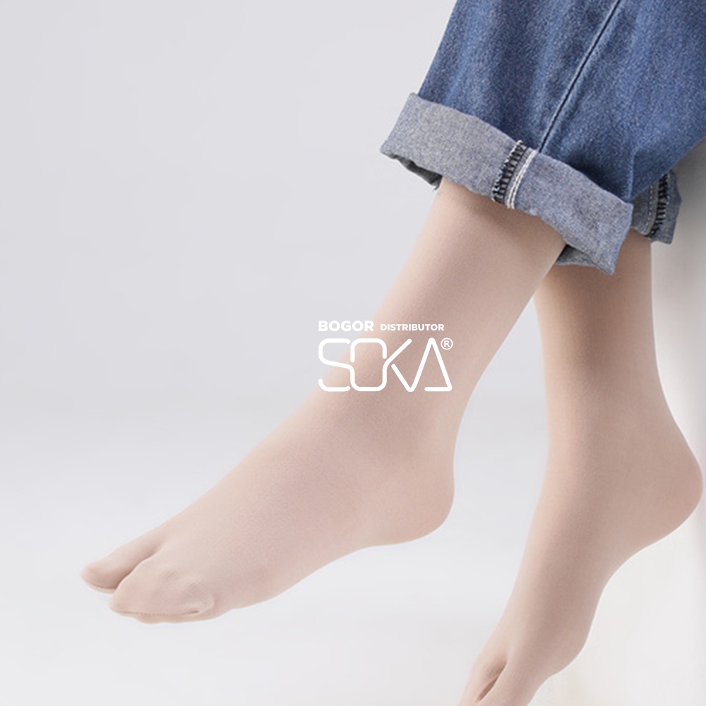 Soka Socking Basic - Stocking Kaos Kaki Wanita-Cream