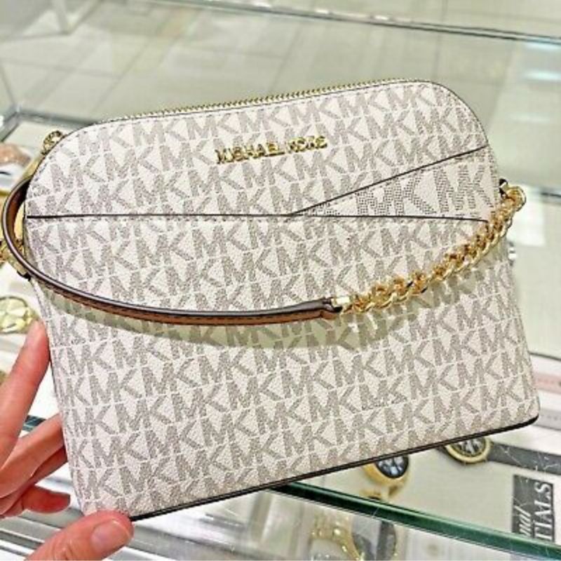 MICHAEL KORS JET SET TRAVEL MEDIUM DOME Vanilla, dan Powder Blush