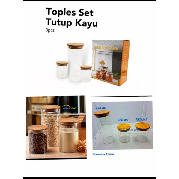 toples kaca toples makanan toples set