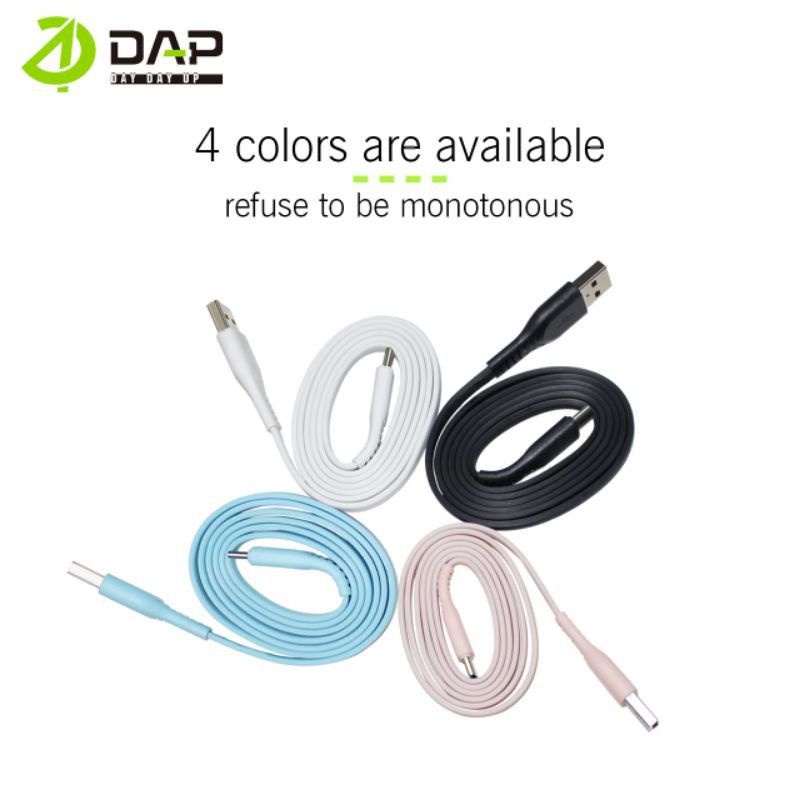 Kabel Charger DAP Type C 2.4A D-CBT100 Fast Charging Original