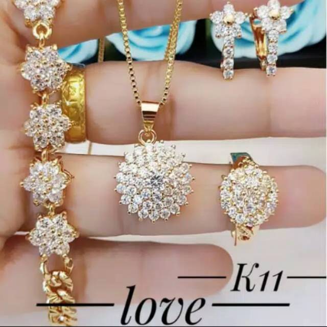 Xuping-kalung-Set perhiasan wanita-motif mewah gold