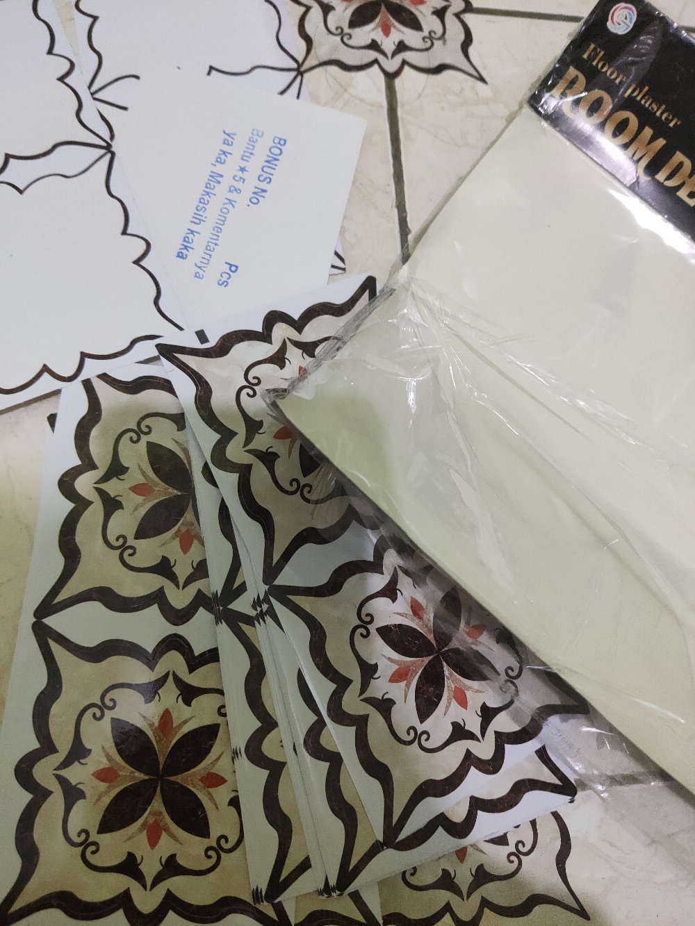 Sticker Dekorasi Ruangan Lantai, Dinding Model Granit Marmer