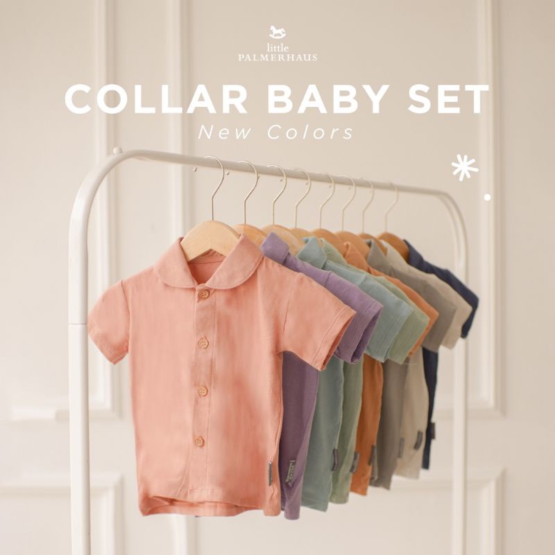 Little Palmerhaus COLLAR BABY SET /SETELAN BABY ANAK 0-24m / Setelan BAJU PENDEK+CELANA PANJANG