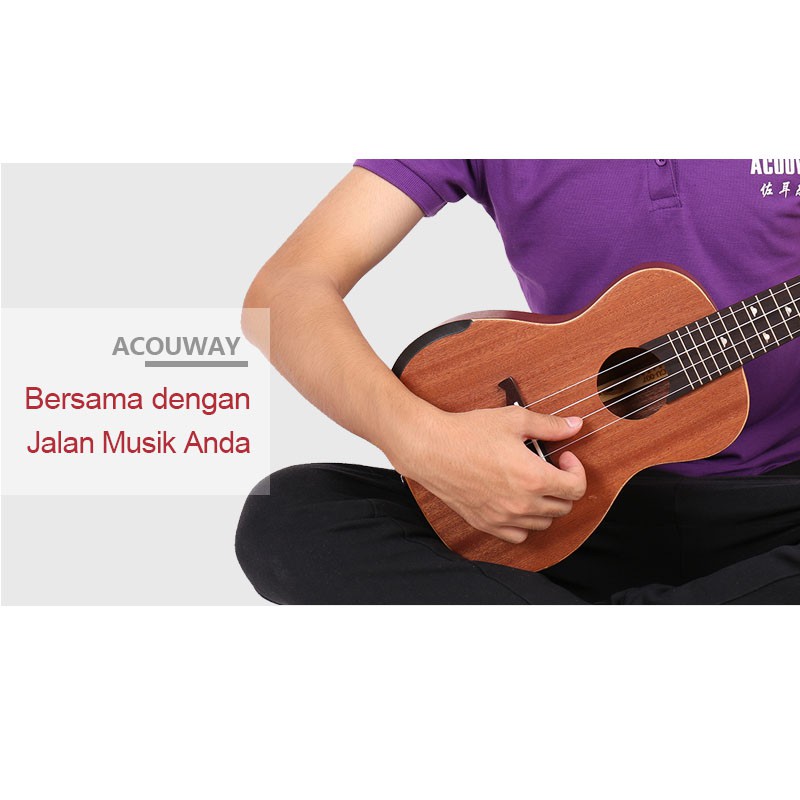 Acouway AKUSTIK dan ELEKTRIK Ukulele Concerto/Tenor 24&quot;26 concert ukelele Senar 4 gitar sapele body Italy Aquila string with bag and accessories Lengkap Bergaransi dan PACKING Aman