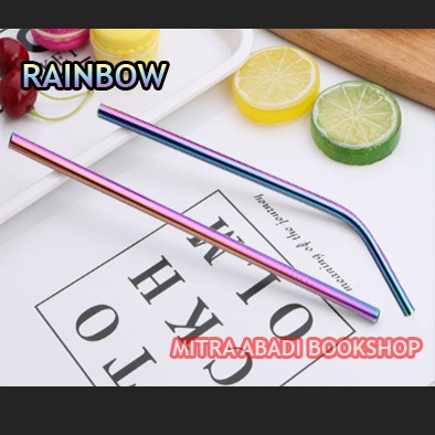 SATUAN Sedotan Stainless / Metal Reusable Ramah Lingkungan Berbagai Macam Warna