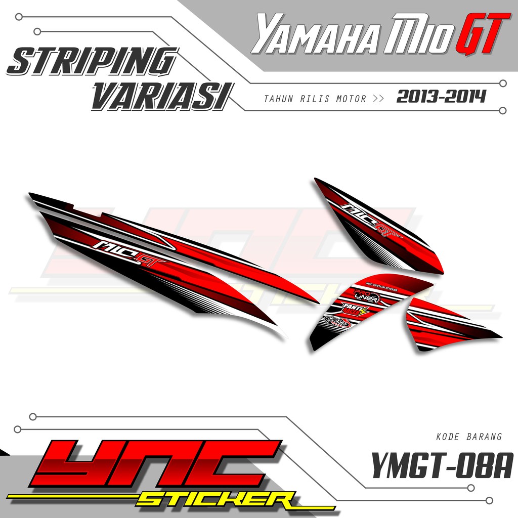 STIKER STRIPING MIO GT STICKER VARIASI MIO GT TAHUN 2013-2014 - YMGT 08