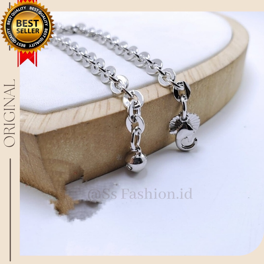 Termurah gelang tangan Nuri silver titanium