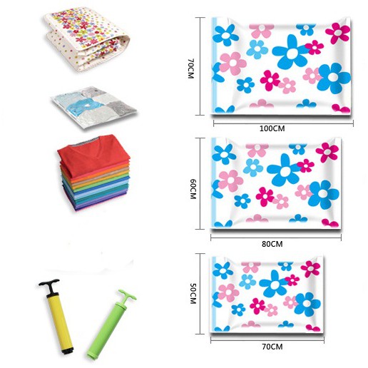 Vakum Bag Set Isi 6 Vacuum Bag FREE POMPA VAKUUM vacum pakaian celana