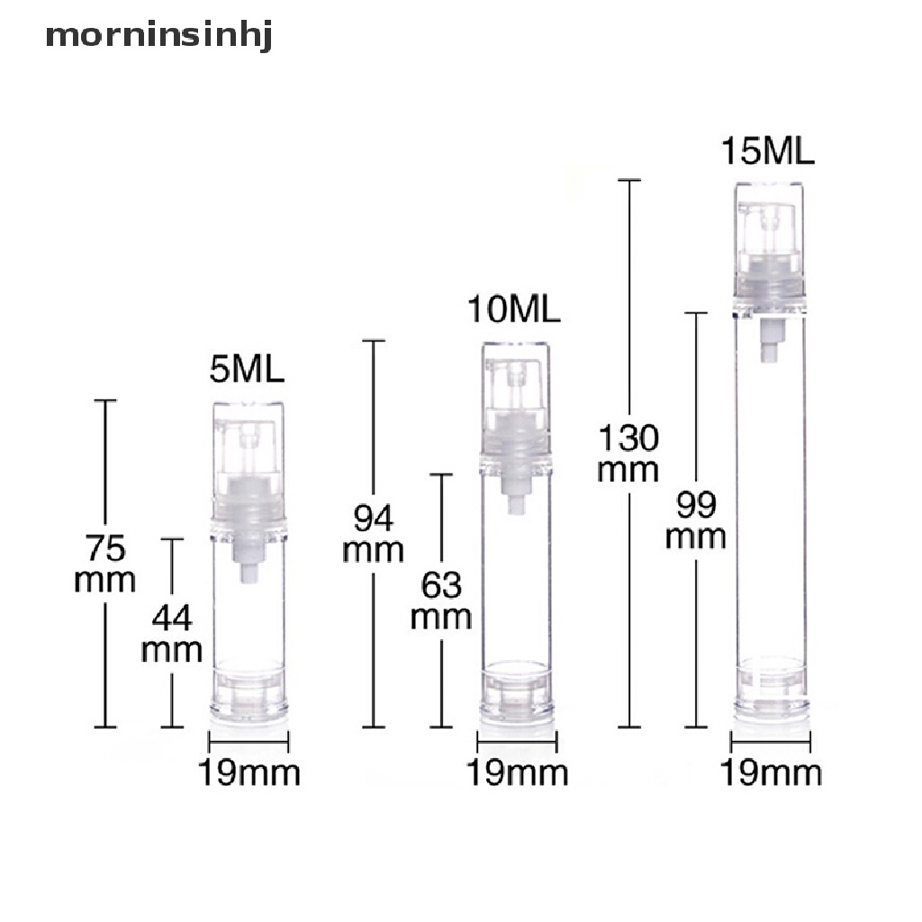 Mornin 1pc Botol Pump Kosong Ukuran 5 / 10 / 15ml Untuk Lotion / Kosmetik / Travel