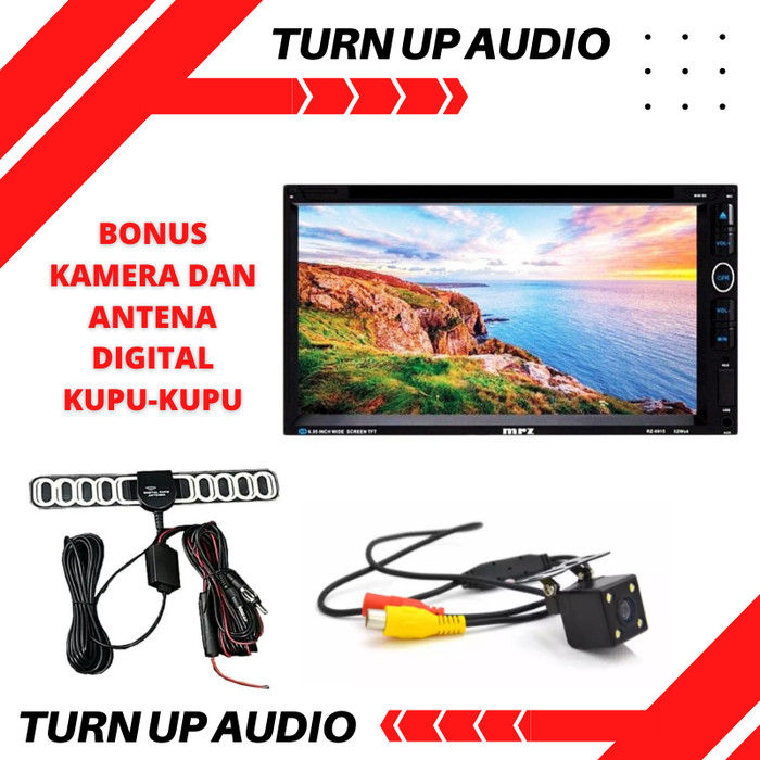 Paket Double Din Head Unit MRZ RZ-6915 bonus antena dan kamera mundur