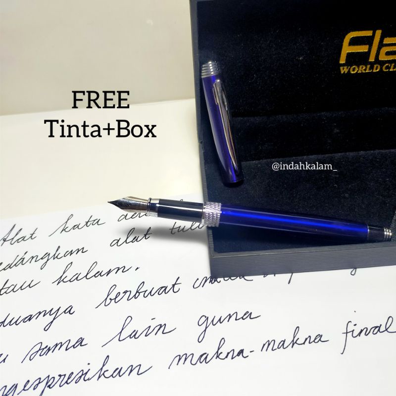 

[LANGKA] Fountain Pen Iridium Blue Set Nib Box Pulpen Klasik Kaligrafi Khat Kalam Ijazah Pen Tutul