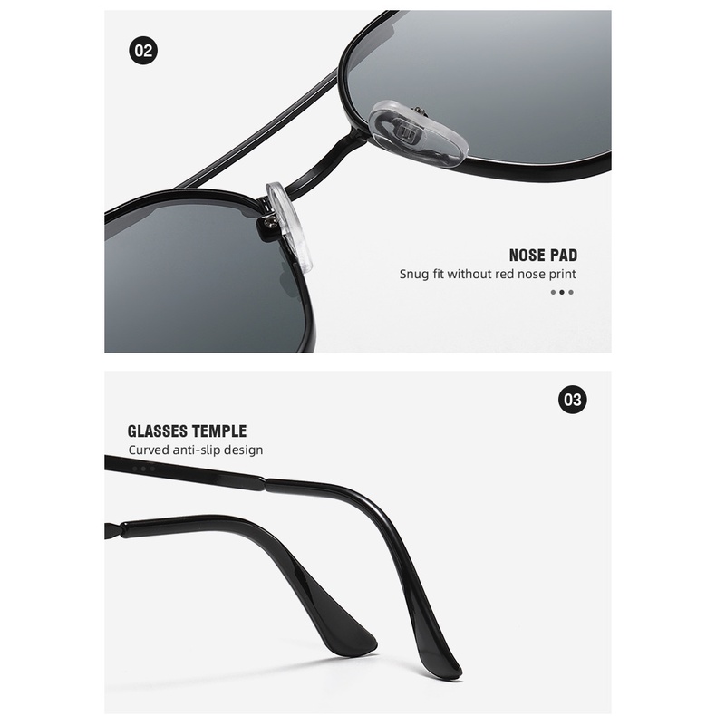 Kacamata Hitam Aviators Bahan Metal Untuk Pria Dan Wanita