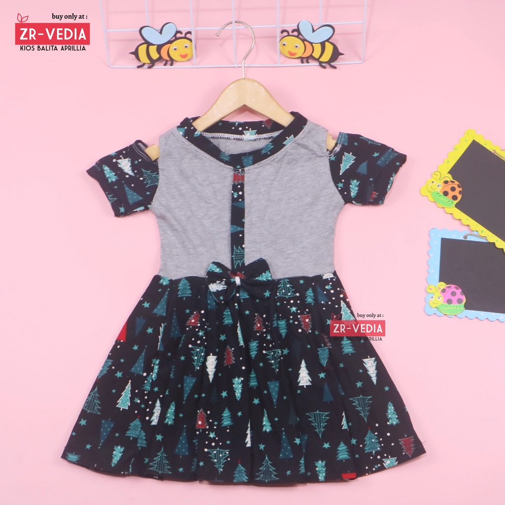 Dress Sabrina Uk 1-2 Tahun / Dres Anak Perempuan Murah Baju Cewek Dres Lengan Balita Fashion Kids