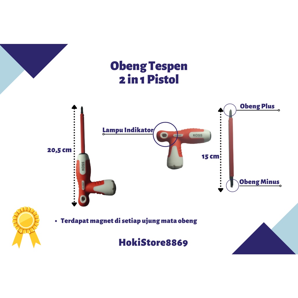 Jual Obeng Pistol Plus Minus 2 in 1 Amerika | Shopee Indonesia