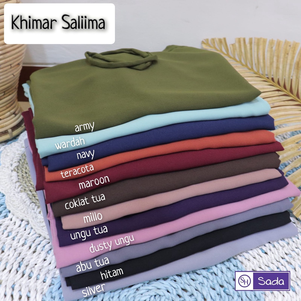 khimar salima by Sada SH | bahan wollycrepe | non pad | bergo