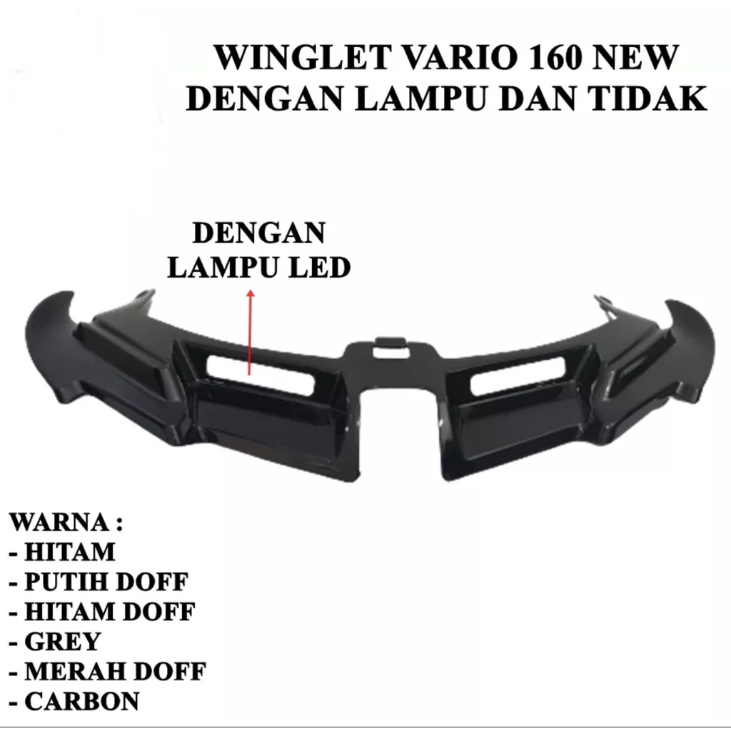 WINGLET HONDA VARIO 160CC ABS PLASTIK TANDUK WINGLET VARIO 160CC PLUS LAMPU LED/NON LAMPU LED