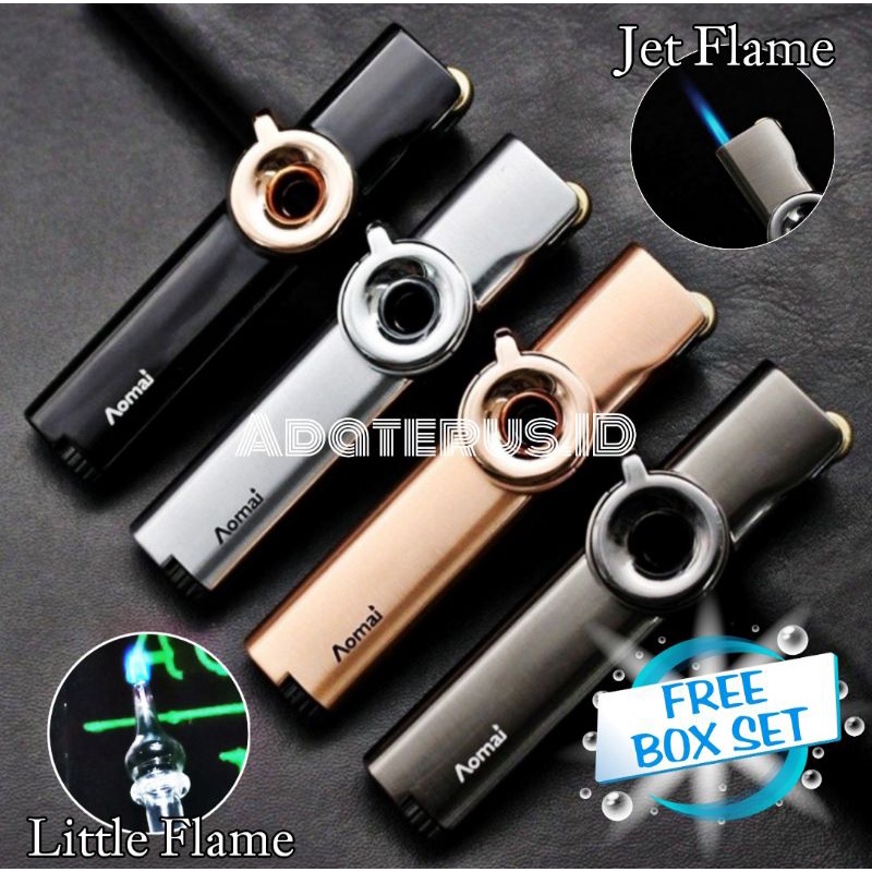 Korek Api Las Jet Exclusive Aomai 7106 Bisa Dengan Sumbu + Dus Set & Bubble Wrap Isi Ulang