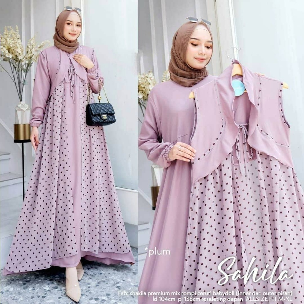 Gamis aouter super jumbo L XL XXL 3L 4L LD up to 140 terbaru busui friendy kekinian sahila