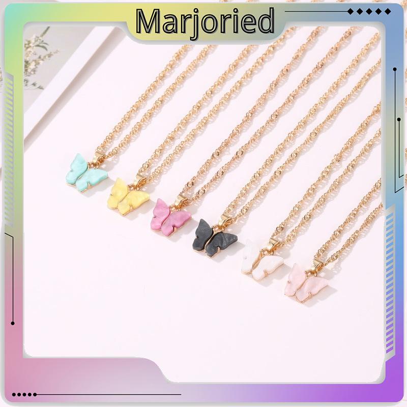 Korean Fashion Kalung Kupu-kupu Kalung Rantai Wanita Aesthetic Butterfly Necklace Anting-MJD